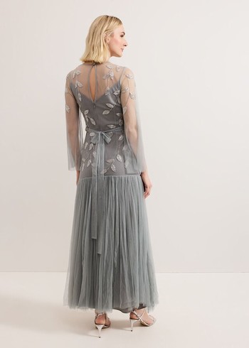 Phase Eight Trish Beaded Dress Grey Canada | EZDWLA-457